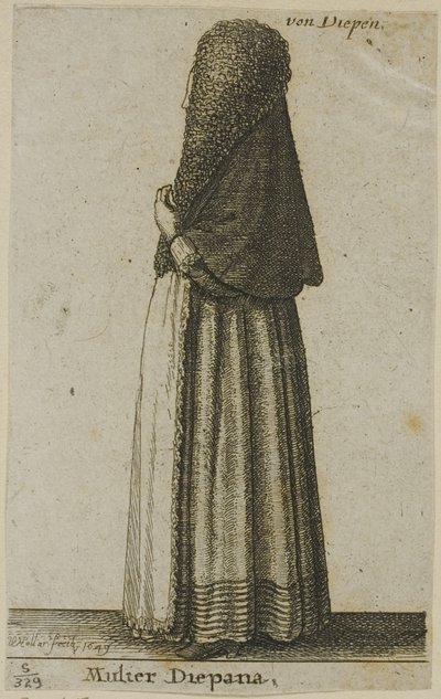 Dieppe Woman by Wenceslaus Hollar