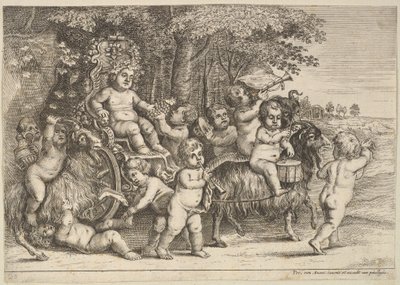 Eleven Boys and Three Goats by Wenceslaus Hollar