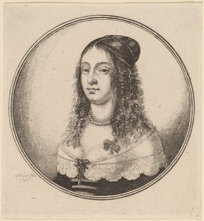 Lady with Ribbons on Curls by Wenceslaus Hollar