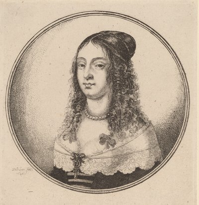 Lady with Ribbons on Curls by Wenceslaus Hollar