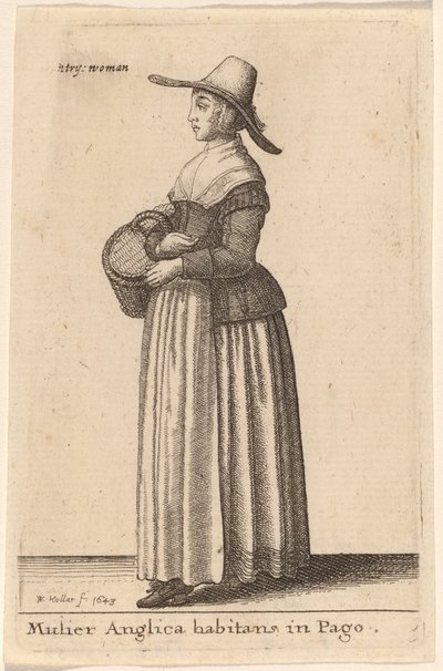 English Woman Living in the Countryside by Wenceslaus Hollar