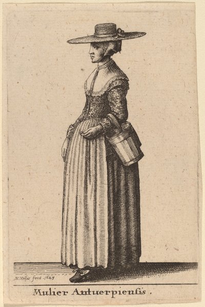 Antwerp Woman by Wenceslaus Hollar