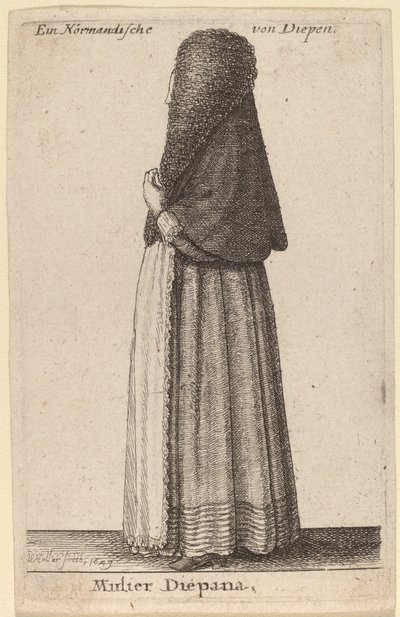 Woman from Dieppe by Wenceslaus Hollar
