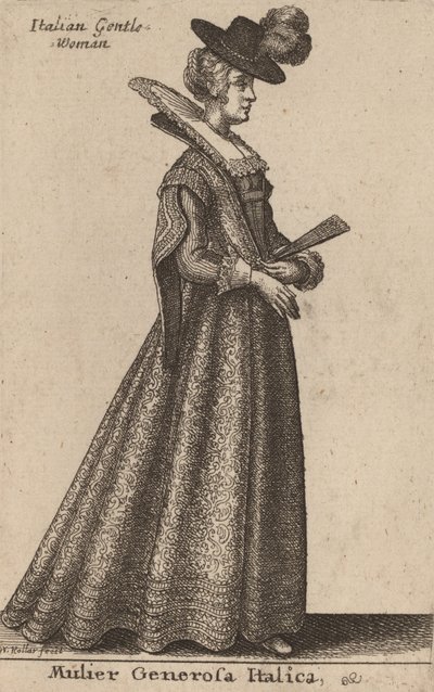 Noble Italian Woman by Wenceslaus Hollar