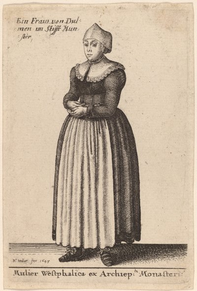 Westphalian Woman from the Archbishopric of Münster by Wenceslaus Hollar