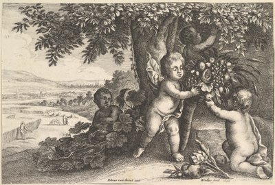 The River God and the Boys by Wenceslaus Hollar