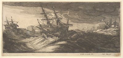 Warship and a Spouting Whale, 1665 by Wenceslaus Hollar