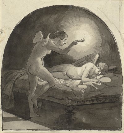 Psyche and the Sleeping Cupid by Wilhelm Marstrand