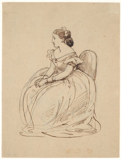 Seated Woman in a Ball Gown by Wilhelm Marstrand