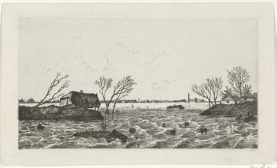 Dike Breach at Dreumel, 1855 by Willem Gruyter jr.