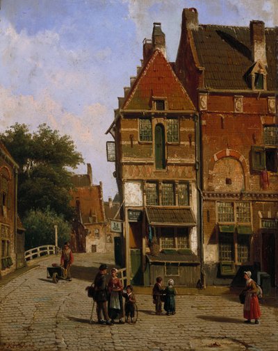 A Dutch Street Scene by Willem Koekkoek