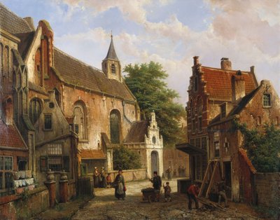 A Street Scene in Delft by Willem Koekkoek