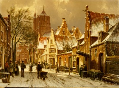 A Winter Street Scene by Willem Koekkoek