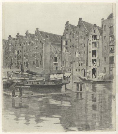 Warehouses on a Canal by Willem Arnoldus Witsen