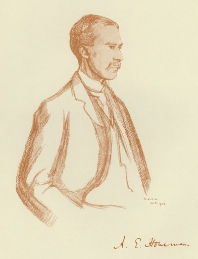 A E Housman, Portrait by William (after) Rothenstein