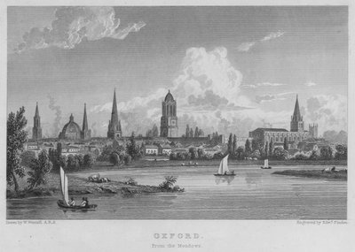 Oxford, from the Meadows (engraving) by William (after) Westall