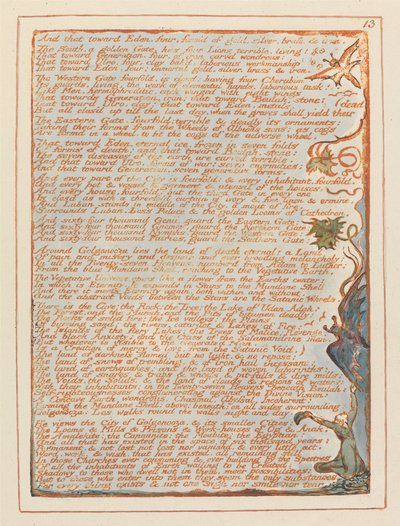 Jerusalem, Plate 13, And that toward Eden by William Blake