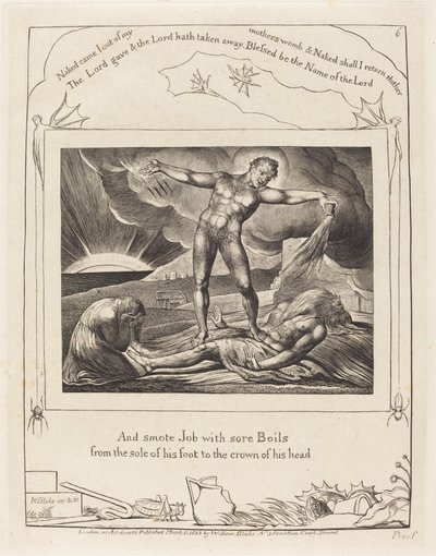 Satan Smiting Job with Boils by William Blake