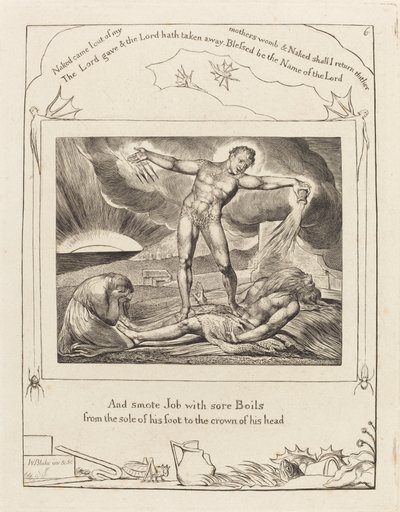 Satan Smiting Job with Boils by William Blake