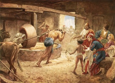 Samson grinding in prison at Gaza by William Brassey Hole