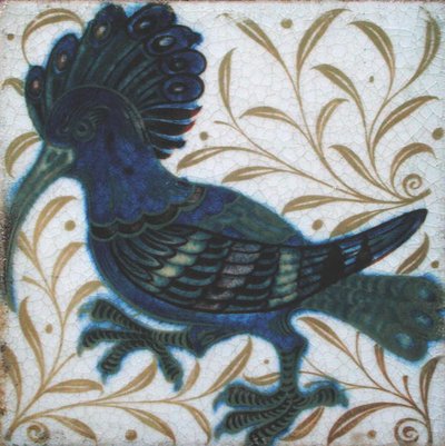 Tile with Hummingbird Design by William de Morgan