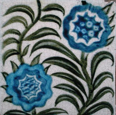 Tile with Stylised Flowers by William de Morgan