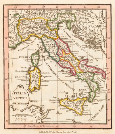 Ancient Italy Map by William Faden