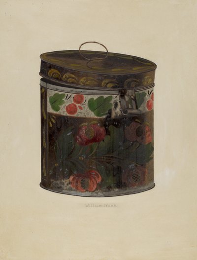 Toleware Tin Cannister, c. 1937 by William Frank