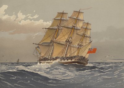 A 38-Gun Frigate, About 1770 by William Frederick Mitchell