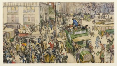 Christmas Shoppers, Madison Square by William Glackens