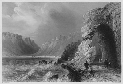 Glenariff, County Antrim (engraving) by William Henry (after) Bartlett