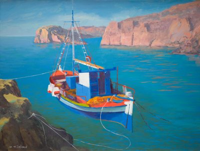 Greek boat off Rhodes by William Ireland