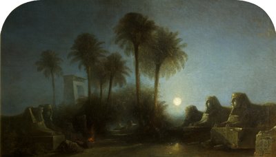 Avenue of Sphinxes, Moonlight, Thebes by William James Muller