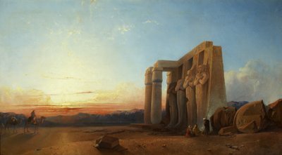 The Ramesseum at Thebes, Sunset by William James Muller