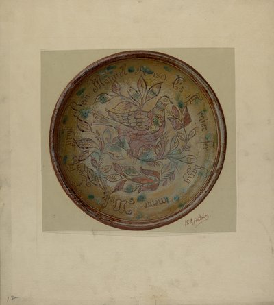 Pa. German Plate, c. 1937 by William L Antrim