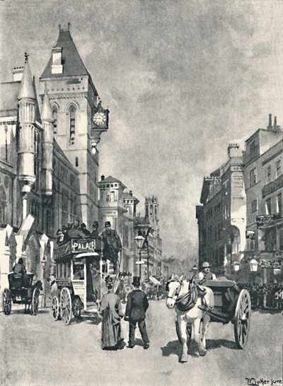 Fleet Street, Showing the Law Courts, 1891 by William Luker