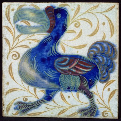 Tile with Bird Design by William de Morgan