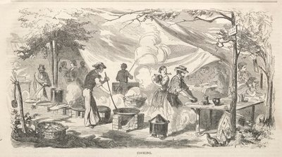 Camp Meeting Sketches: Cooking, 1858 by Winslow Homer
