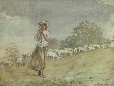 Tending Sheep, Houghton Farm by Winslow Homer