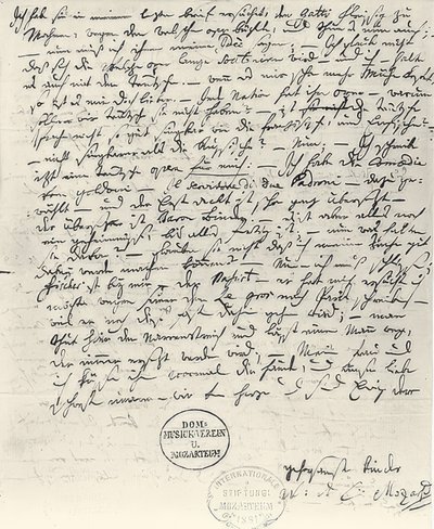 Autograph Letter by Wolfgang Amadeus Mozart by Wolfgang Amadeus Mozart