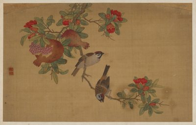 Birds, Fruit, and Flowers, Qing dynasty, 1741 by Wu Zhang