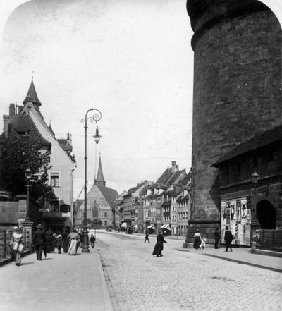 Strassenkarte, Nuremberg, Bavaria, Germany by Wurthle and Sons