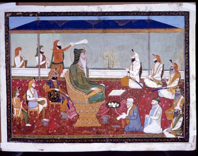 Ranjit Singh on his golden throne by Yechu Mussavir