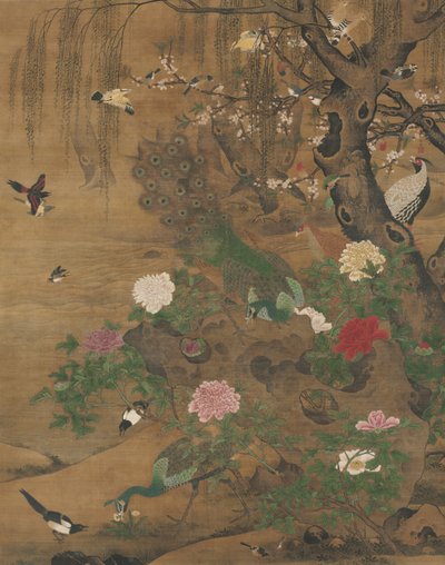 Birds Gather under the Spring Willow by Yin Hong
