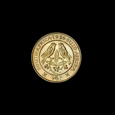 South African Quarter Penny Coin (Farthing) 1936 by Hippolyte Lalaise Devéria