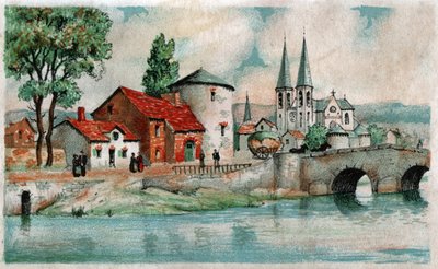 Village around Carcassonne, circa 1930 by . .