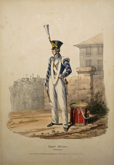 Royal Marines Drummer, c.1829 by after Edward Hull