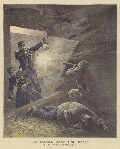 A Shootout in a Cellar by after Henri Meyer