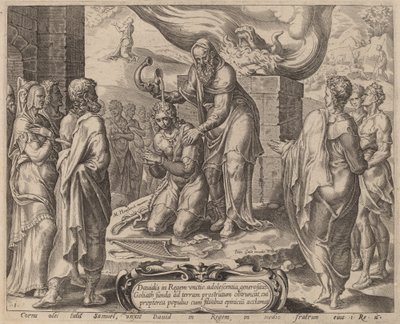 Samuel Anointing David by after Maerten van Heemskerck