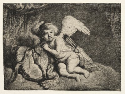 Cupid Resting by after Rembrandt van Rijn